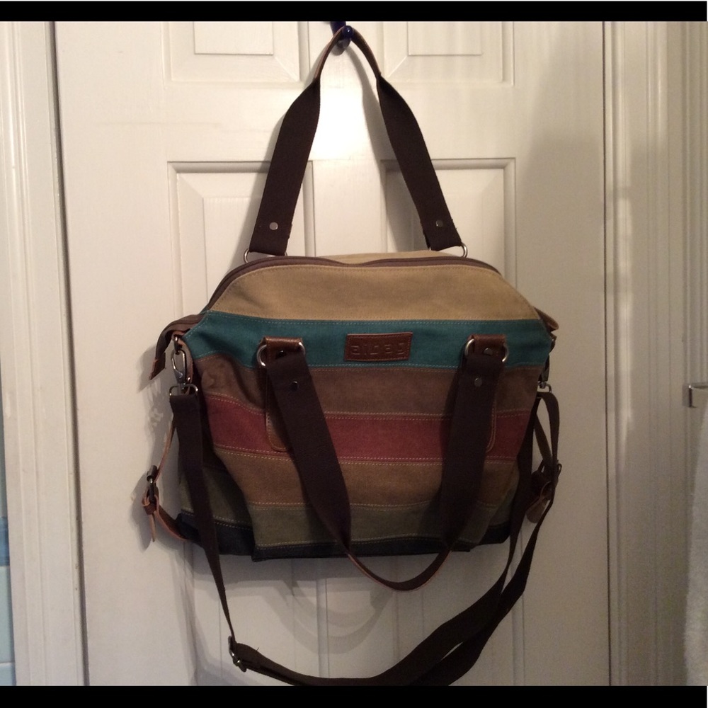 Aibag canvas multi colored messenger/shldr bag.